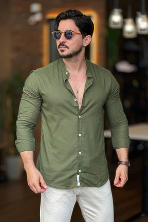 Camisa Flamê Gola Padre Verde Escuro