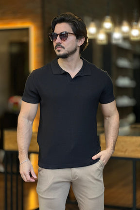 Polo Tricot Texturizada Ankor Preta