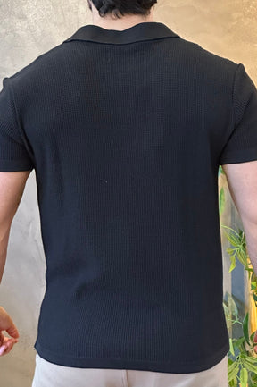Polo Tricot Texturizada Ankor Preta