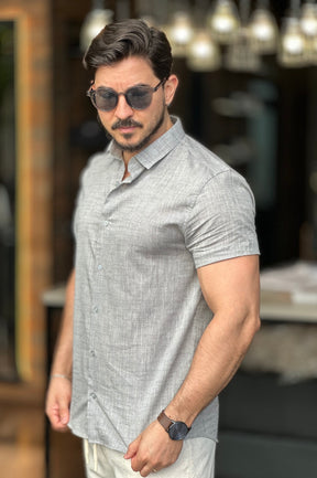 Camisa Cinza Manga Curta Sibra