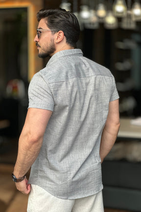 Camisa Cinza Manga Curta Sibra