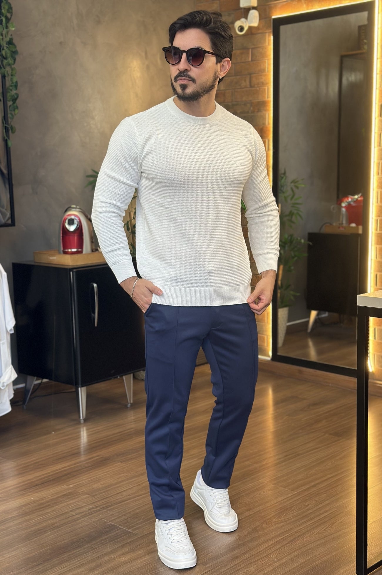 Suéter Texturizado Off White DLZ