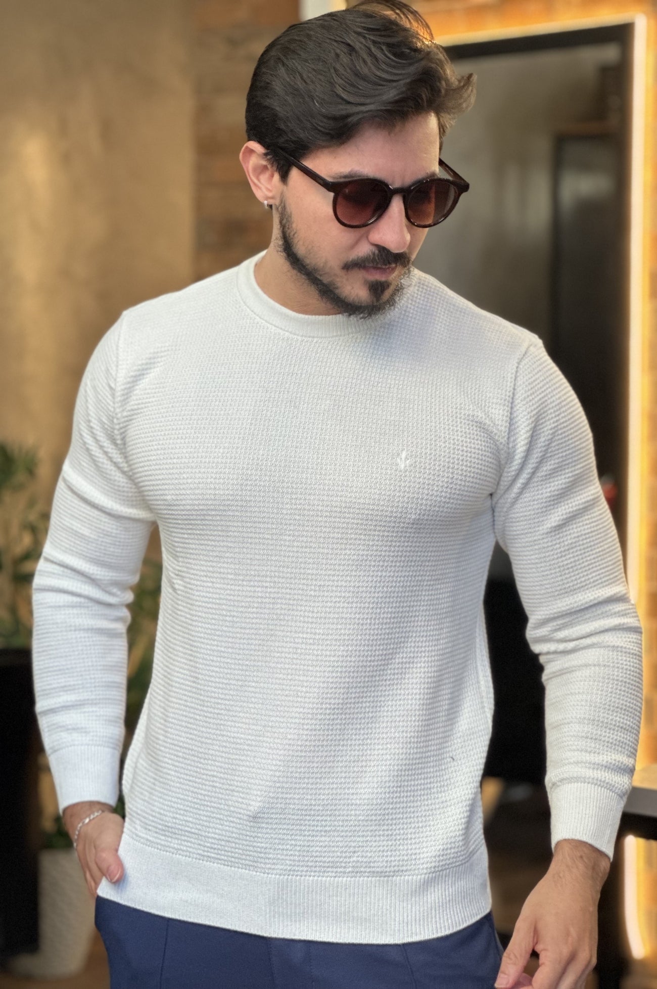 Suéter Texturizado Off White DLZ