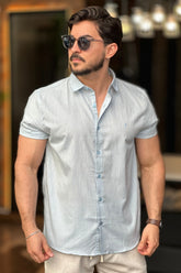 Camisa Azul Claro Manga Curta Sibra