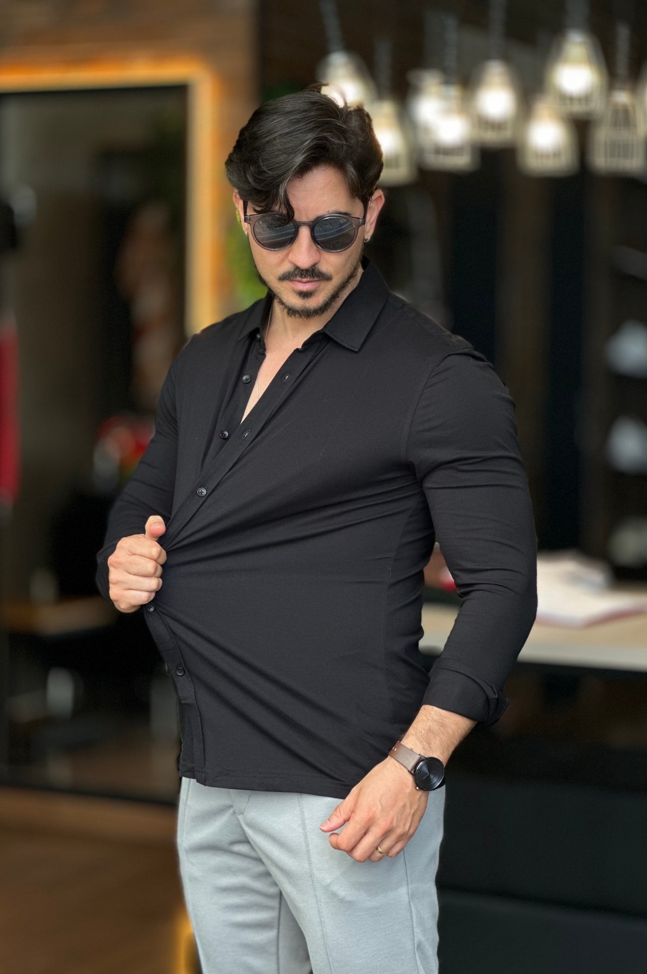 Camiseta Social Tecnológica Preta Jab