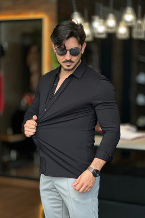 Camiseta Social Tecnológica Preta Jab