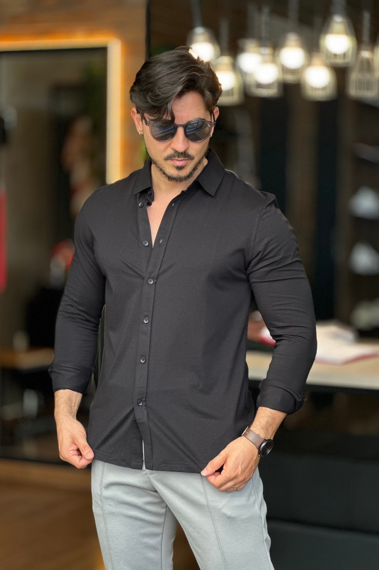 Camiseta Social Tecnológica Preta Jab