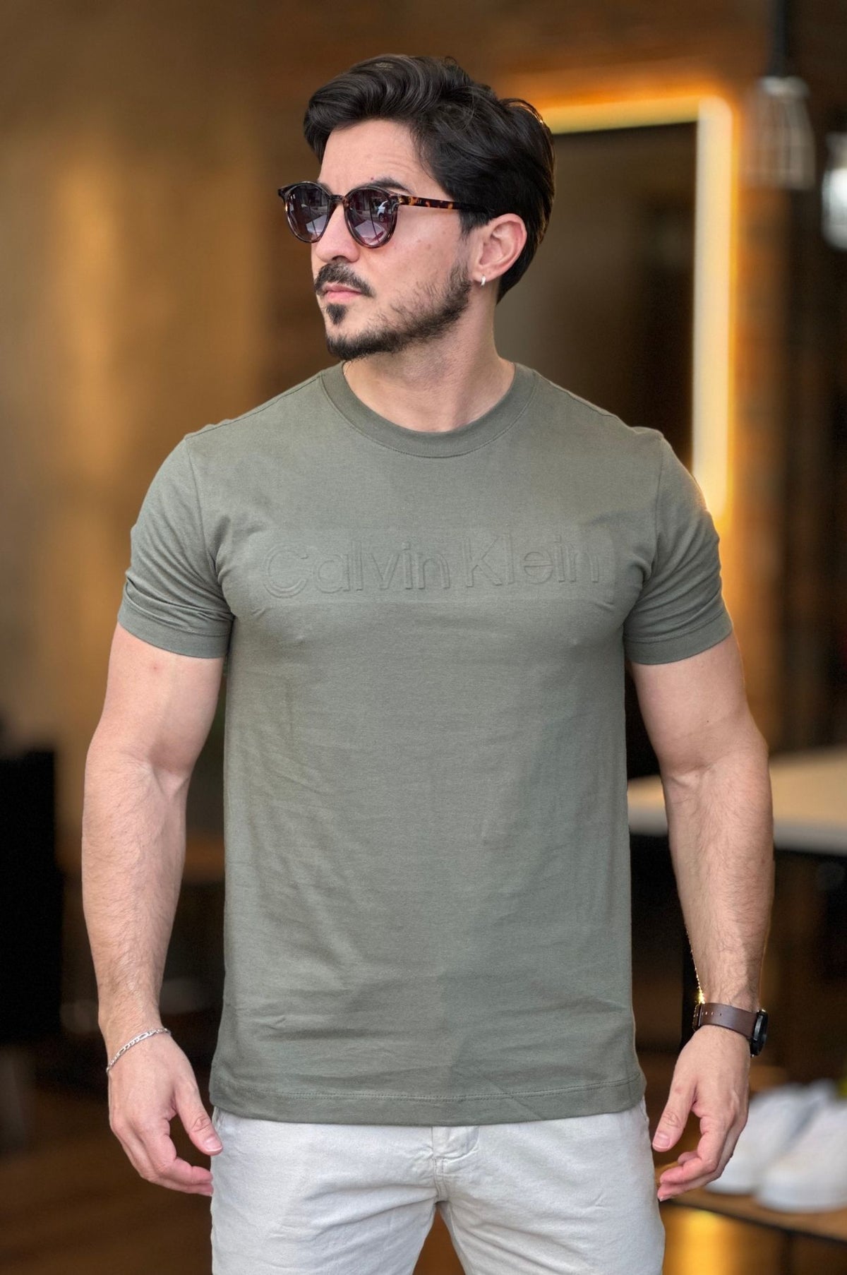 Camiseta Verde Embossing CK
