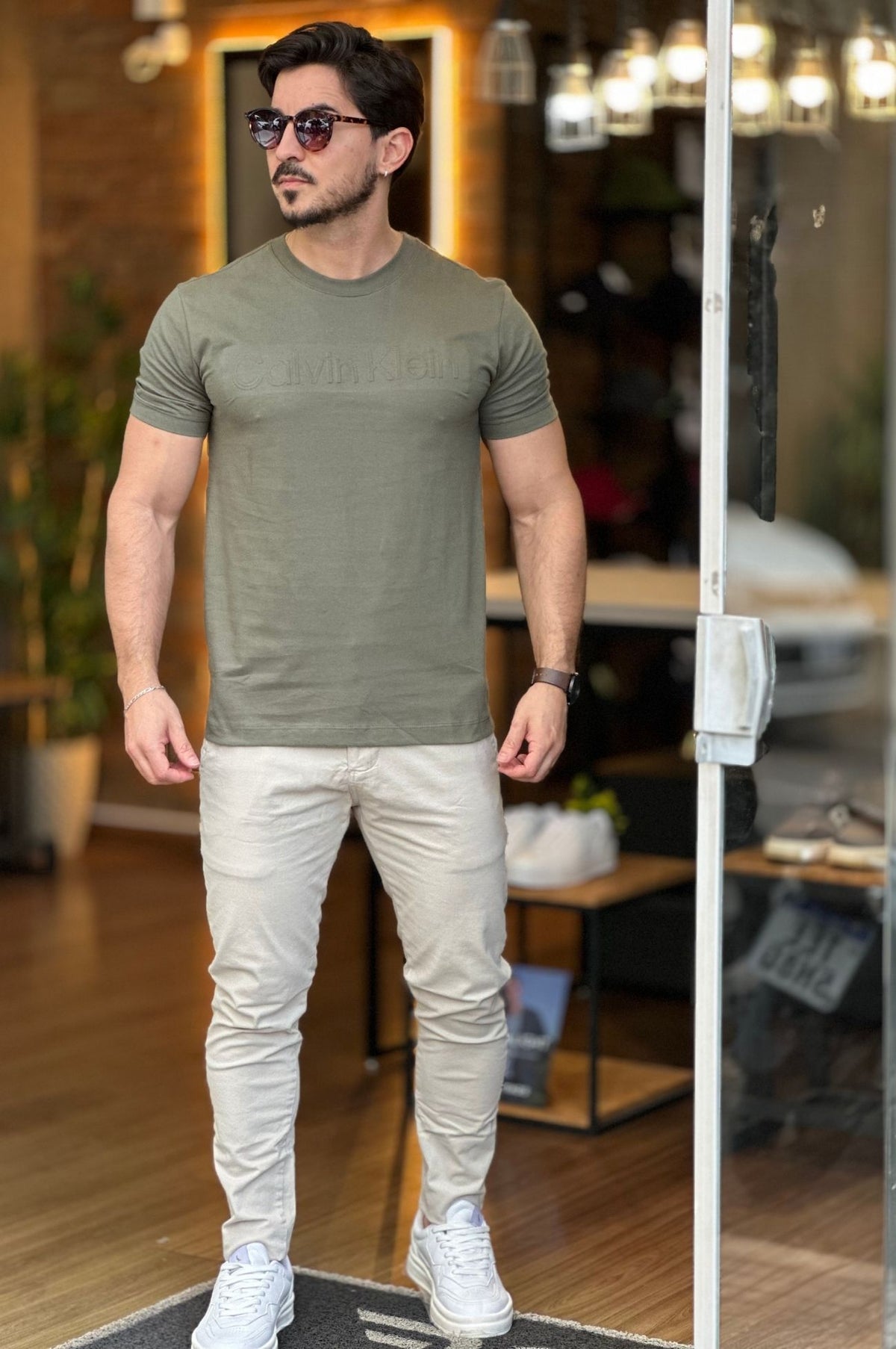 Camiseta Verde Embossing CK