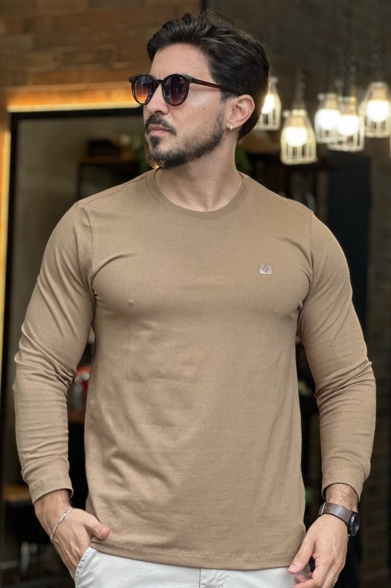 Meia Estação com Elastano Marrom DLZ