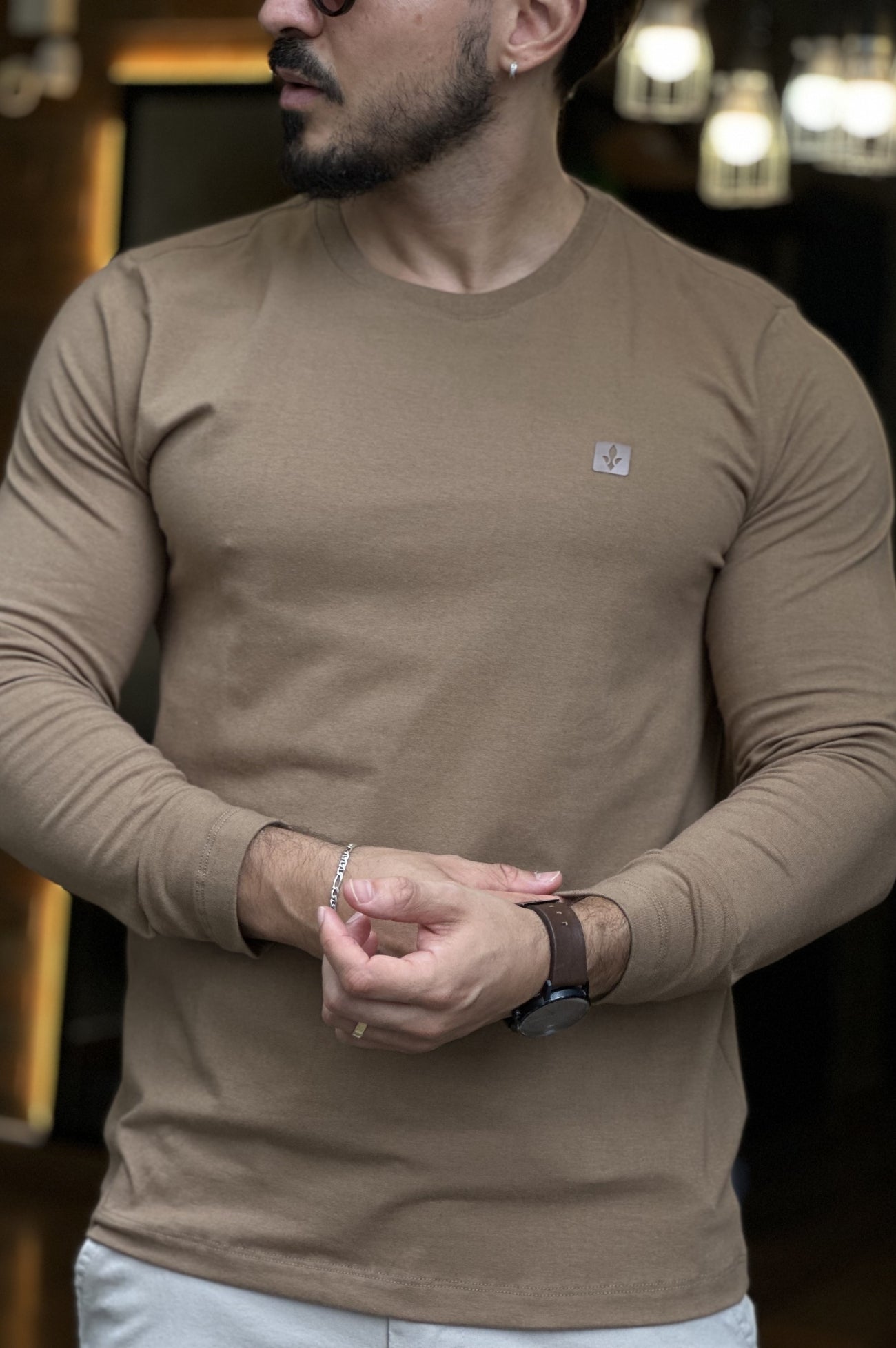 Meia Estação com Elastano Marrom DLZ