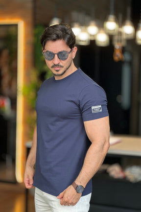 Camiseta Texturizada Azul Acostamento