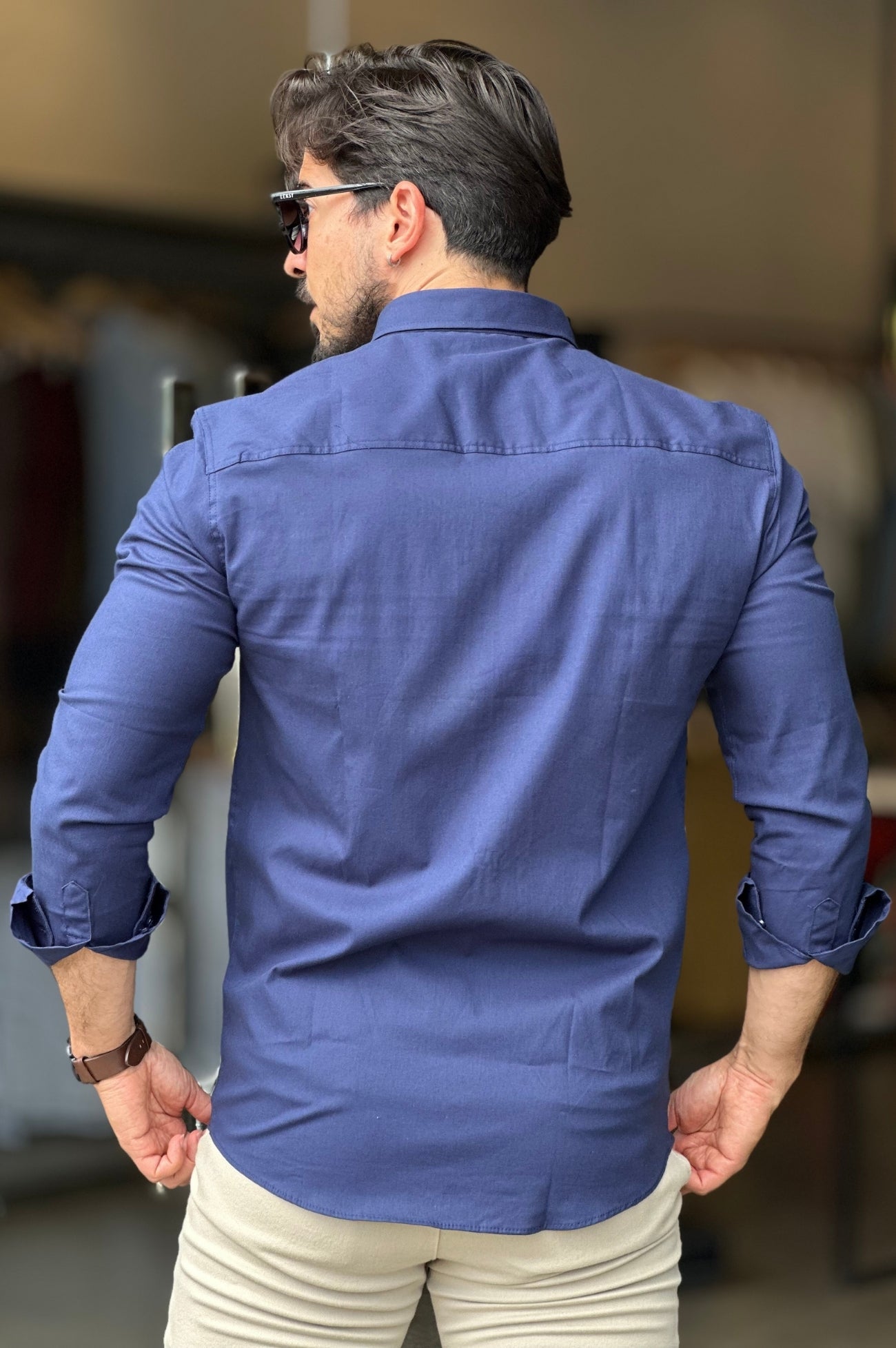 Camisa Social Algodão com Elastano Sibra