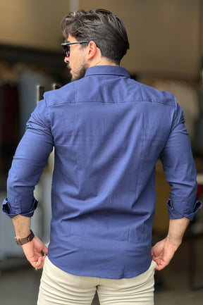 Camisa Social Algodão com Elastano Sibra