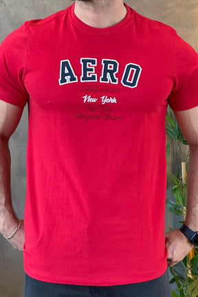 Camiseta Logo Bordada Aeropostale Vermelha