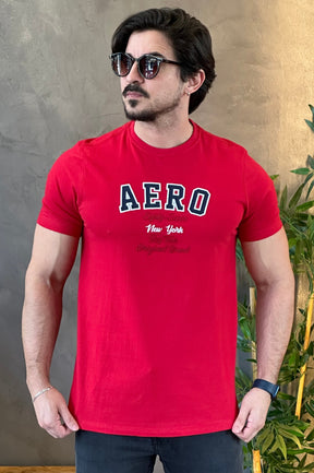 Camiseta Logo Bordada Aeropostale Vermelha