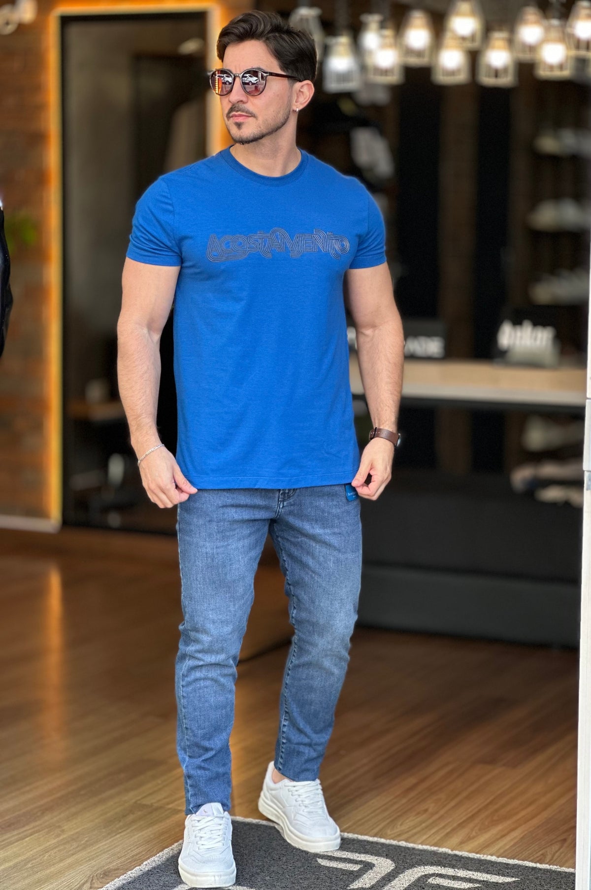 Camiseta Elastano Azul Acostamento