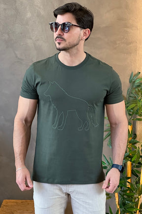 Camiseta Verde Lobo Acostamento