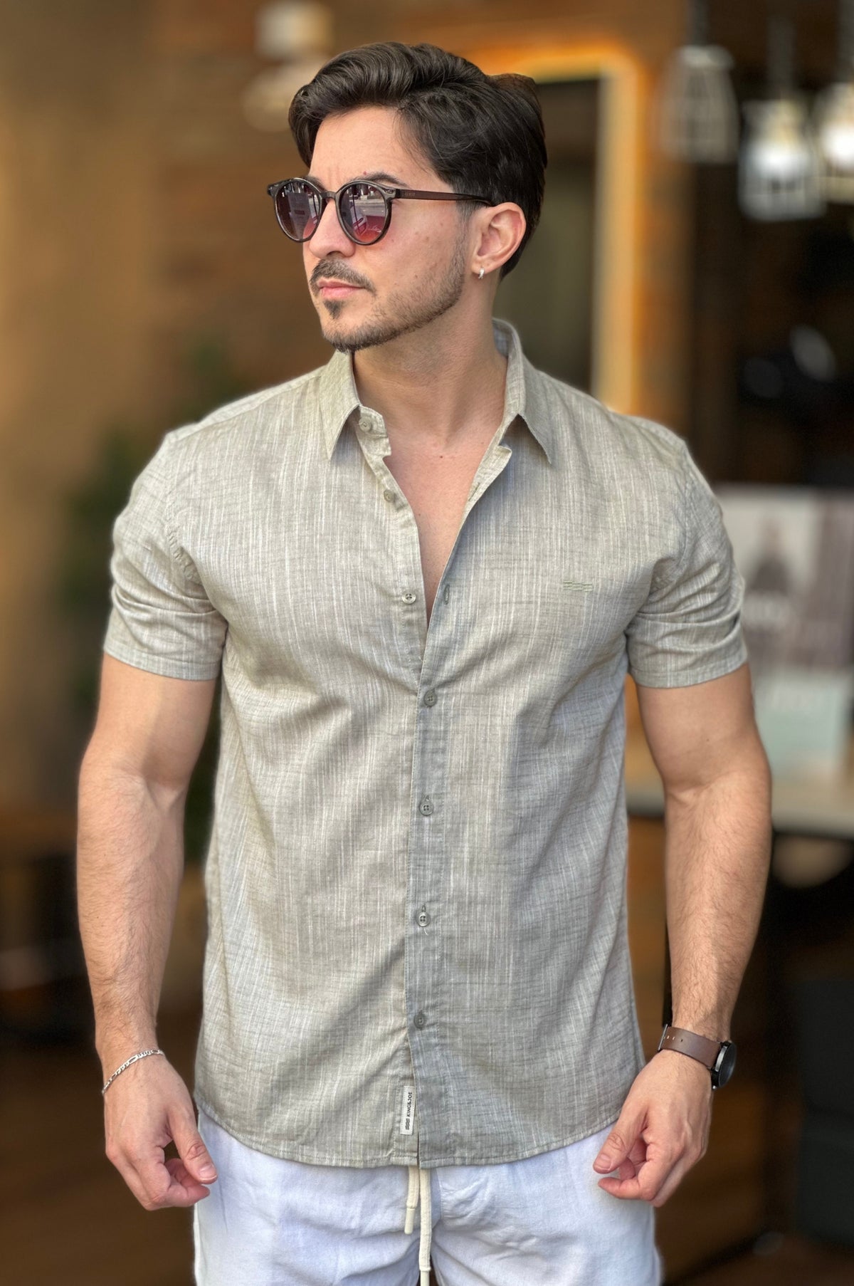 Camisa Manga Curta Verde King&Joe