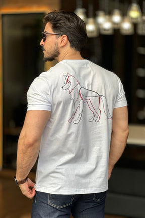 Camiseta Branca com Lobo nas Costas