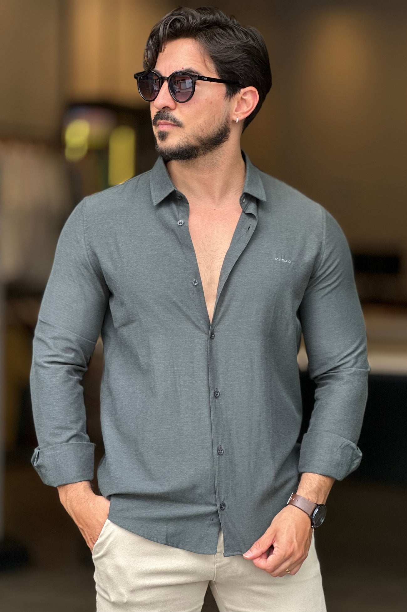 Camisa Social Verde MPollo