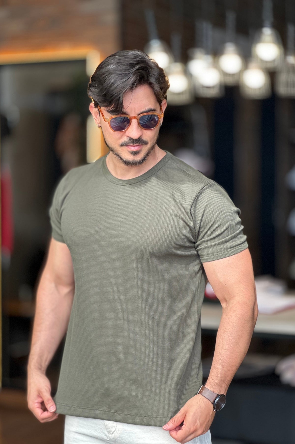 Camiseta Texturizada Verde Ankor