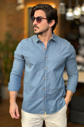 Camisa Linho Docthos Azul