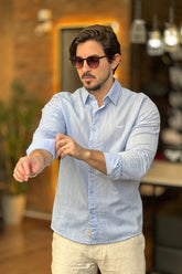 Camisa Linho King&Joe Azul