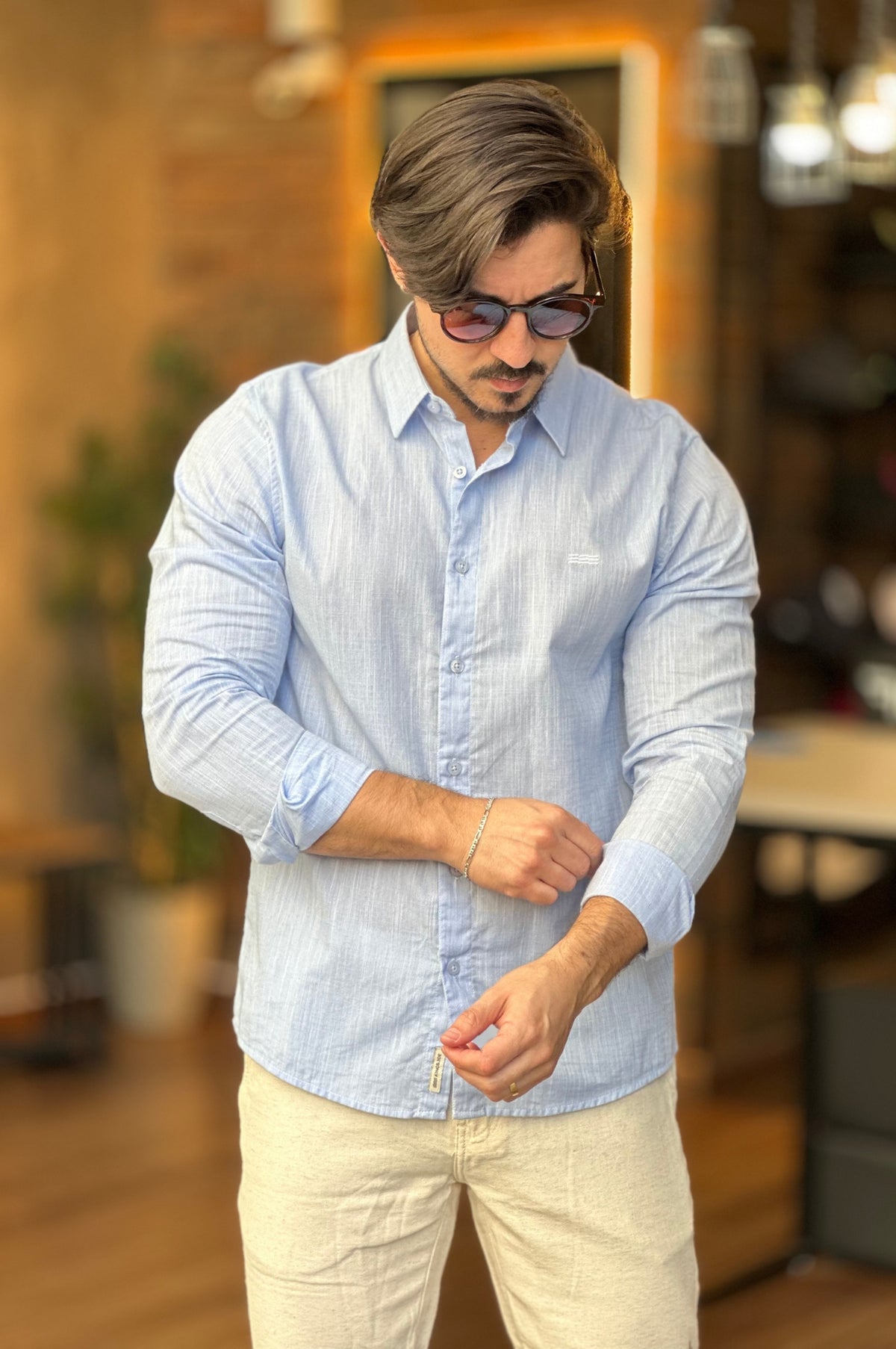 Camisa Linho King&Joe Azul