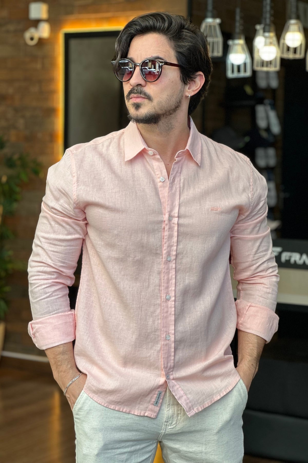 Camisa Linho King&Joe Rosa