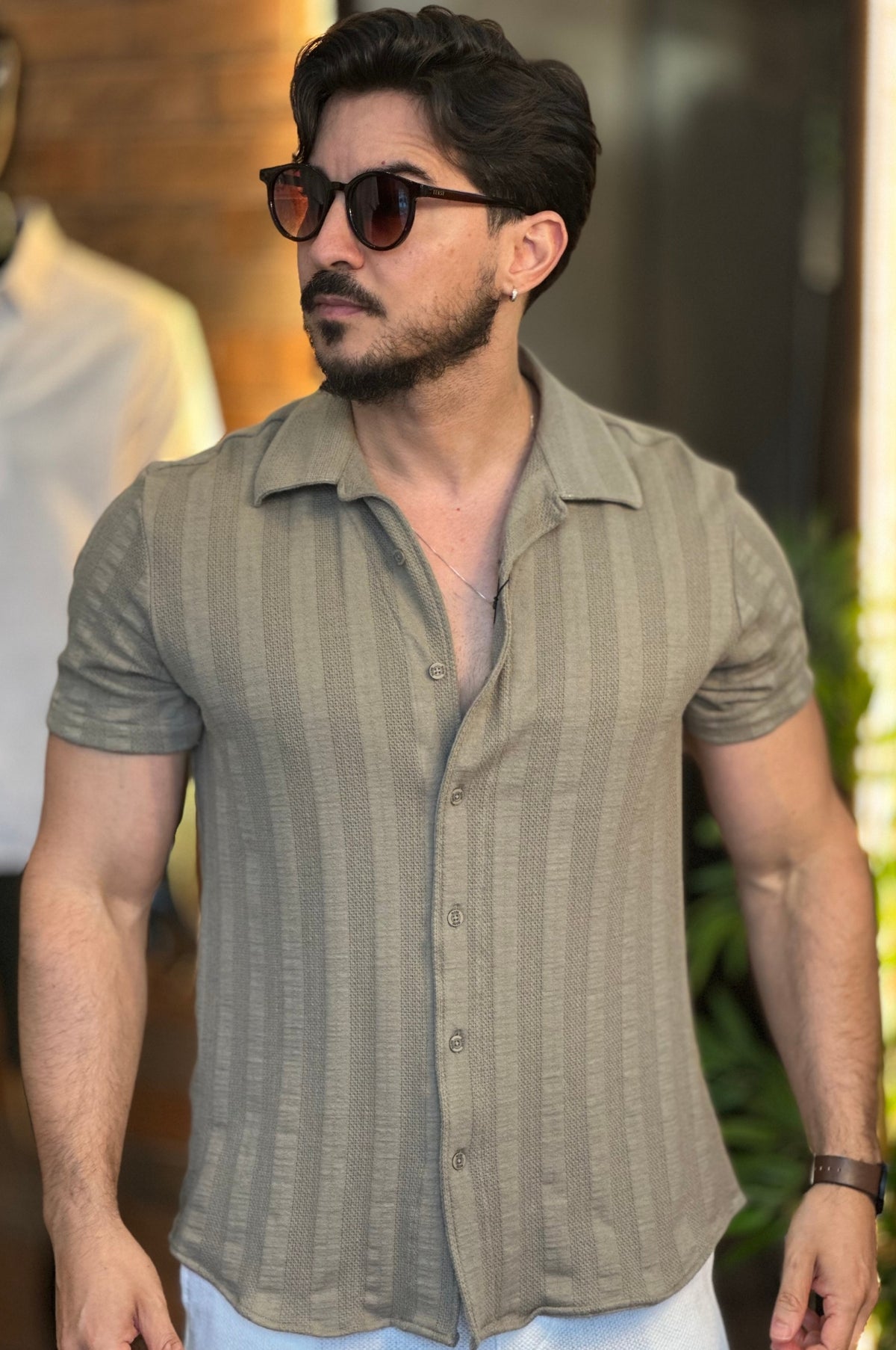 Camisa Texturizada Verde DLZ