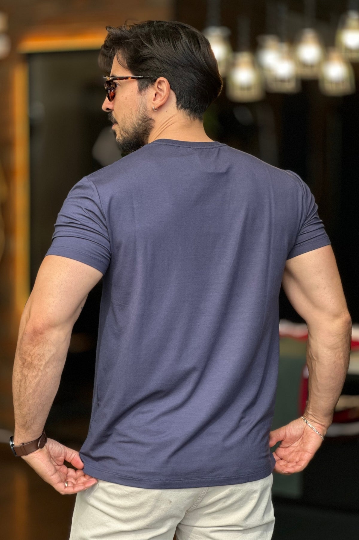 Camiseta Azul Modal Acostamento