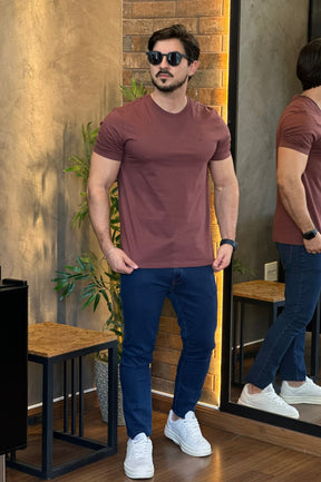 Camiseta básica Calvin Klein vinho