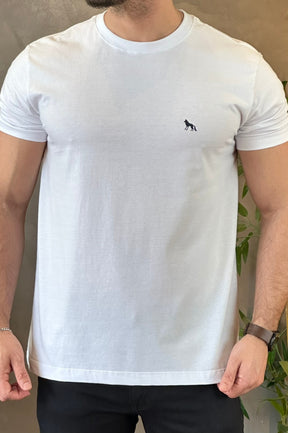 Camiseta Lobo Nas Costas Branca Acostamento