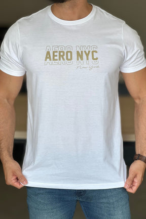 Camiseta Branca com Dourado Aeropostale