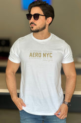 Camiseta Branca com Dourado Aeropostale