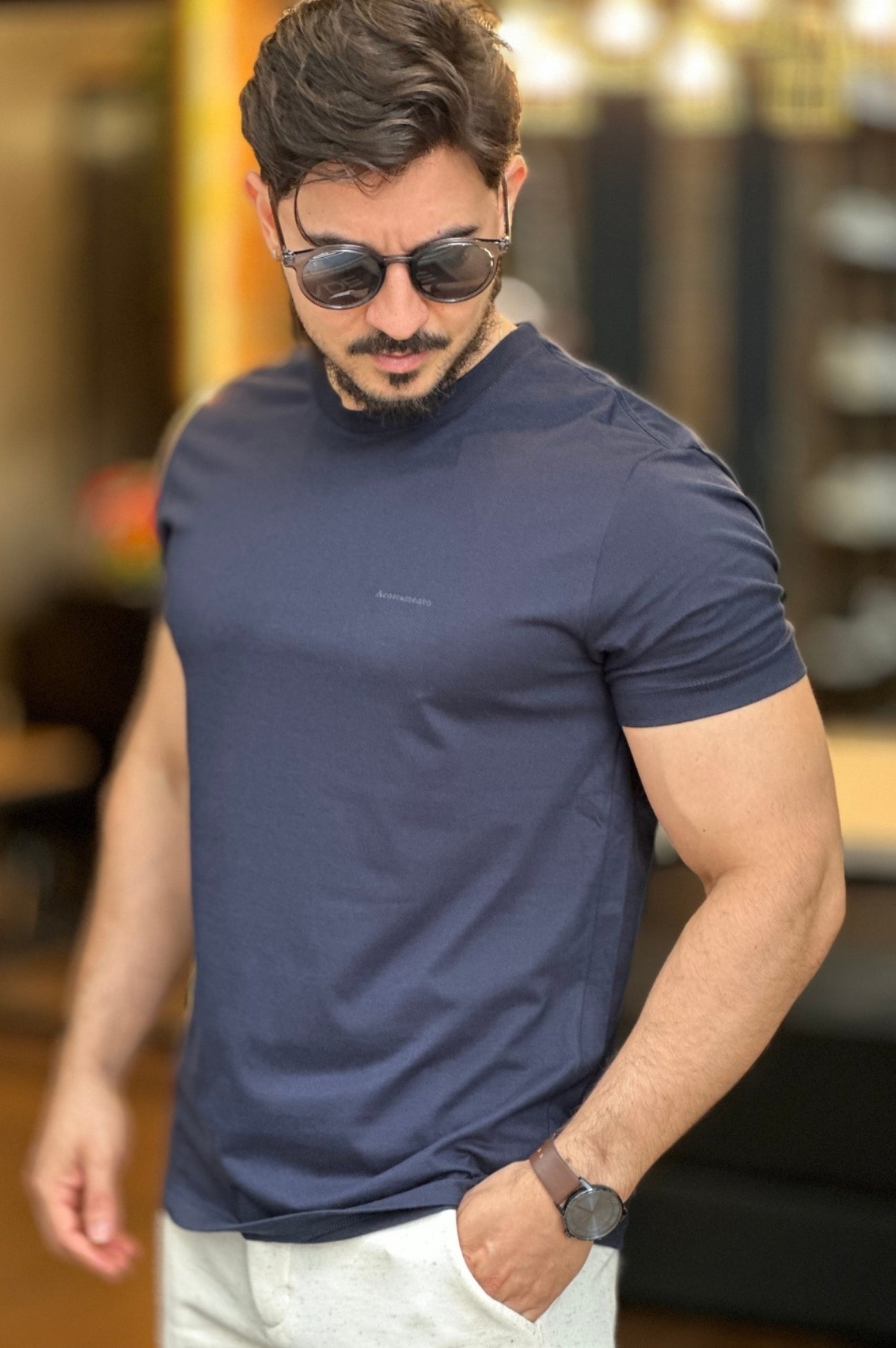 Camiseta Azul Marinho Acostamento