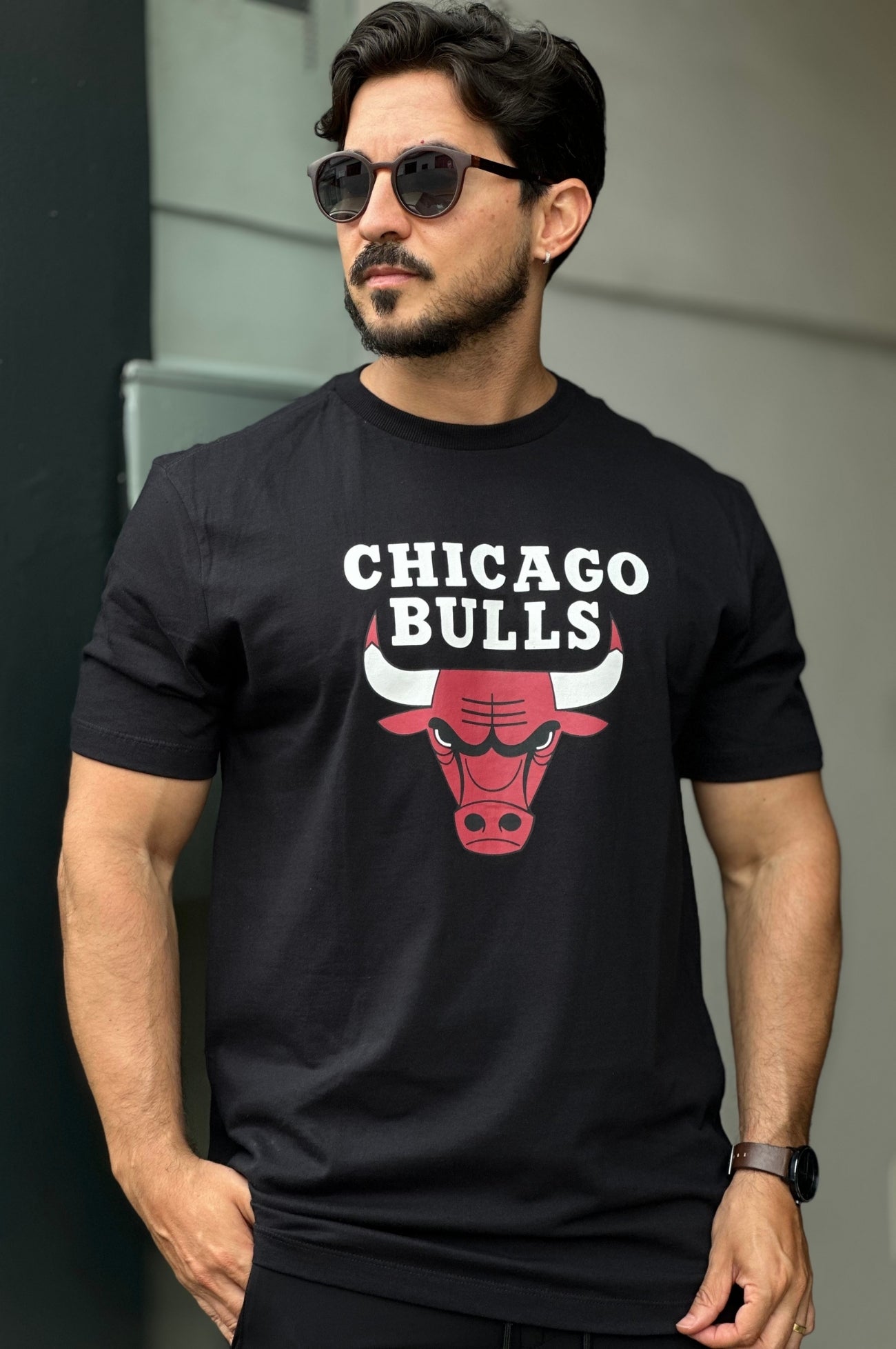 Camiseta Preta Chicago Bulls New Era