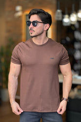 Camiseta Marrom Suedine Calvin Klein