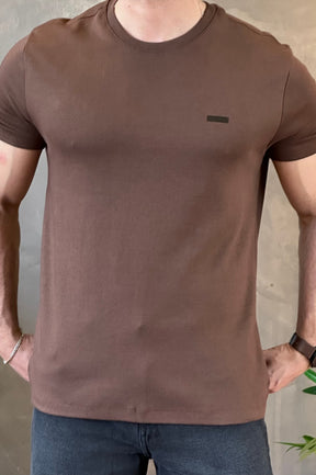 Camiseta Marrom Suedine Calvin Klein