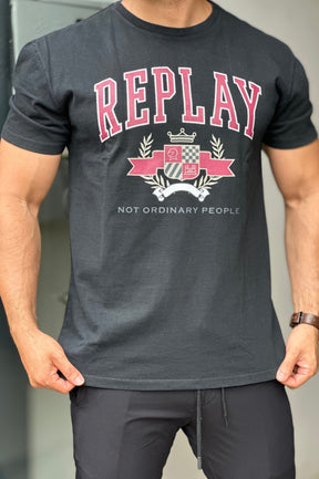 Camiseta Preta Malhão Replay