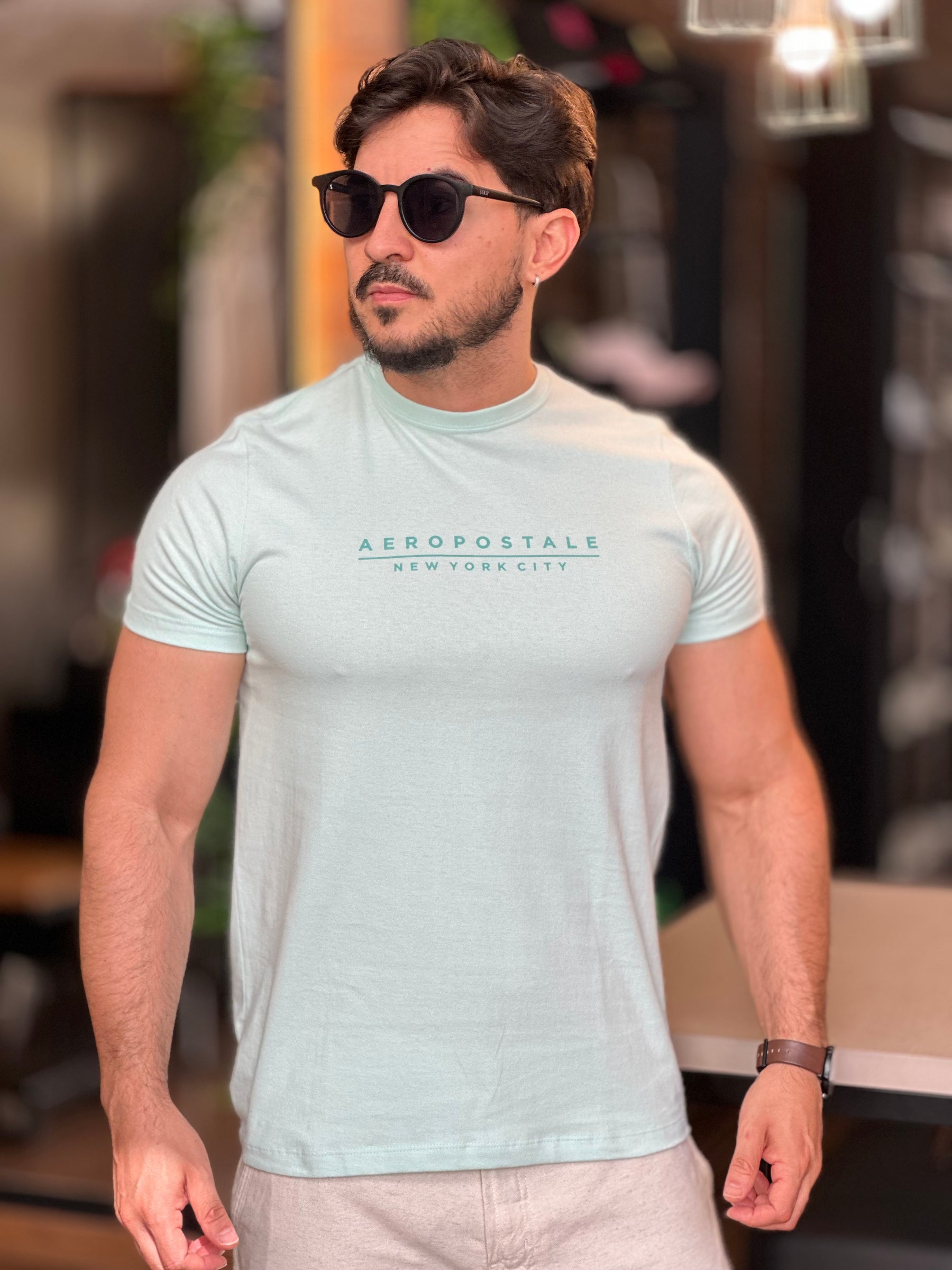 Camiseta verde claro Aeropostale