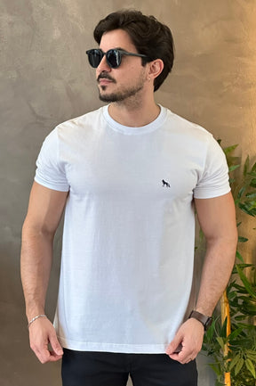 Camiseta Lobo Nas Costas Branca Acostamento