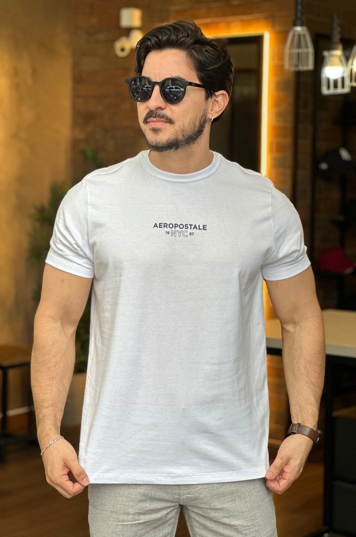 Camiseta Branca Aeropostale Logo Branca