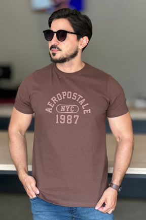 Camiseta Marrom Aeropostale