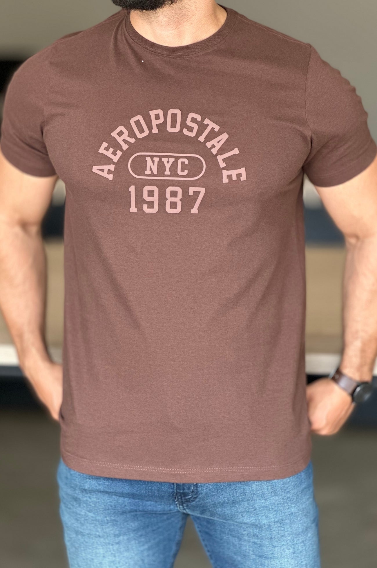 Camiseta Marrom Aeropostale
