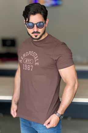 Camiseta Marrom Aeropostale