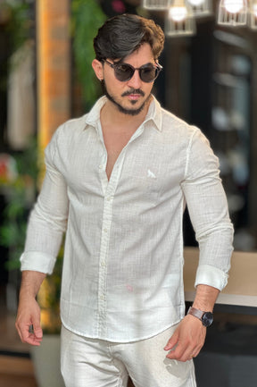 Camisa Linho Off White Acostamento