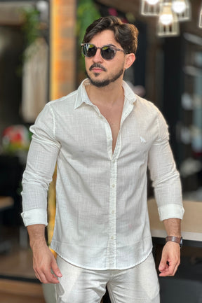 Camisa Linho Off White Acostamento