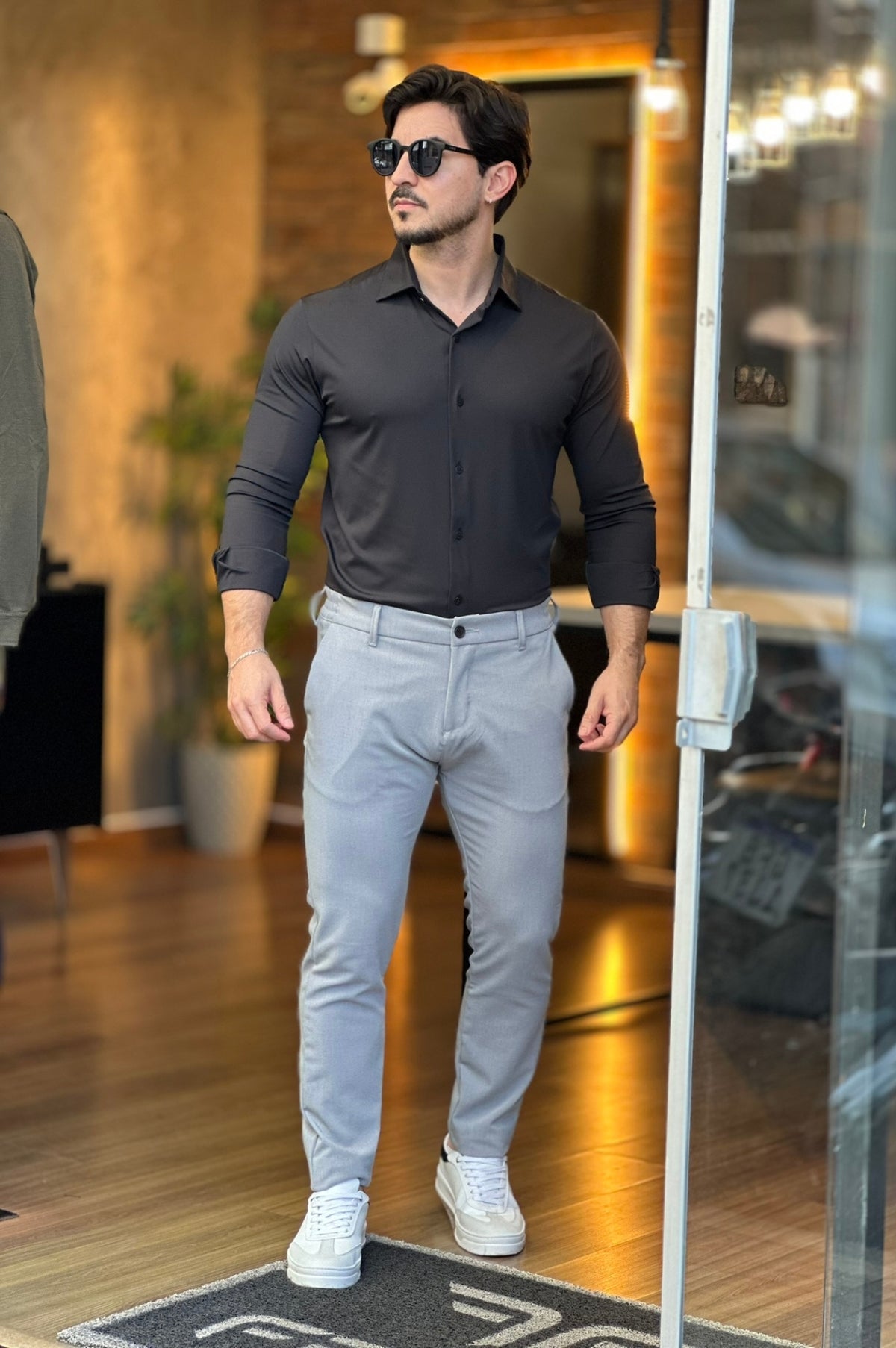 Camisa Social Preta Tecnológica Sibra